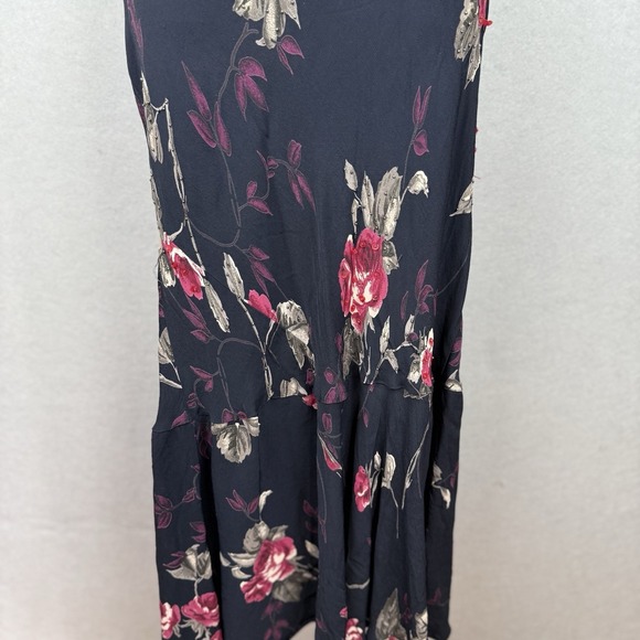 Vtg Newport News Black & Red Floral Mermaid Dress Dark Romantic Whimsygoth Sz 16 - Picture 3 of 6